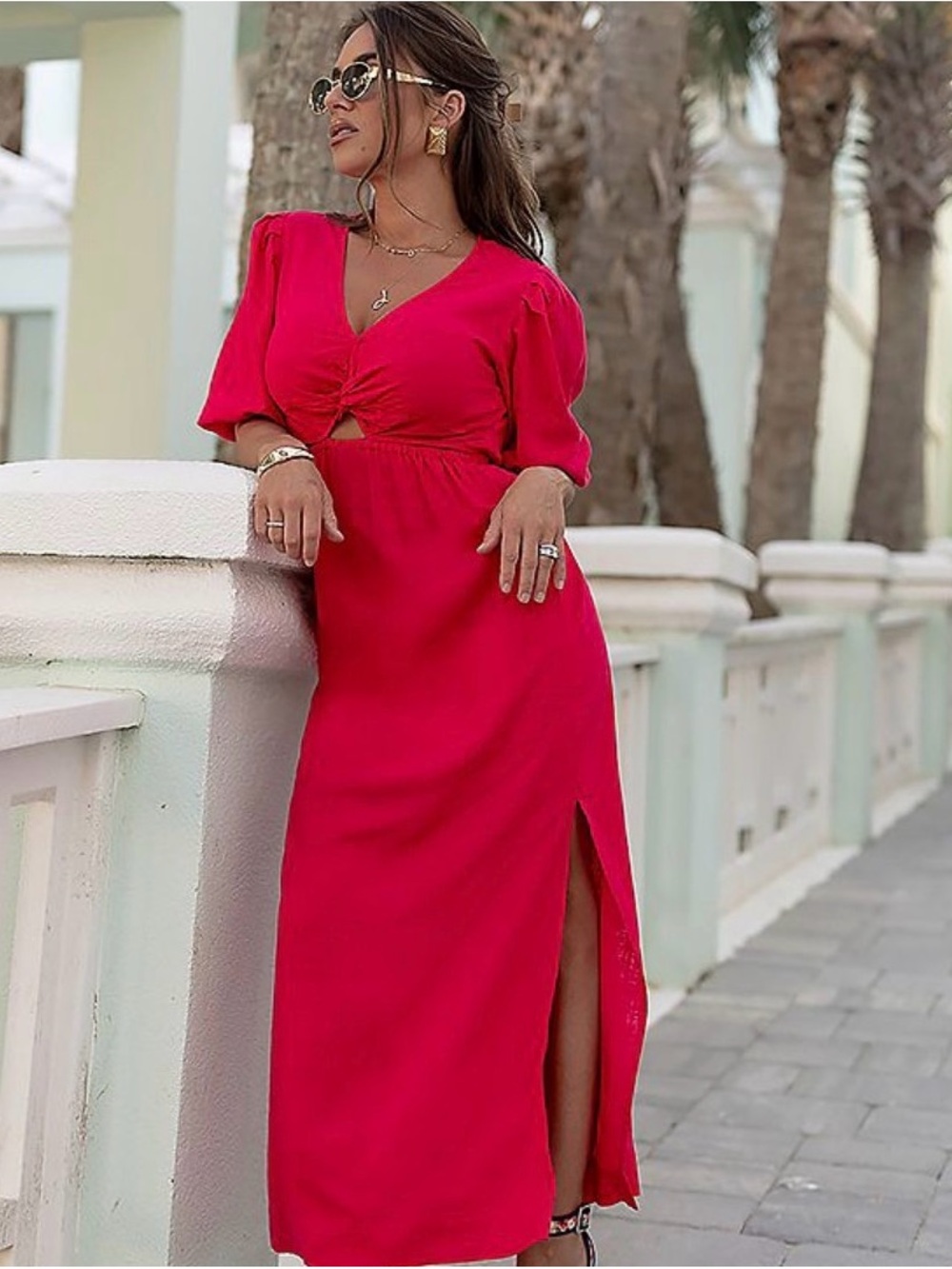 Kittenish Cut Out Midi Dress